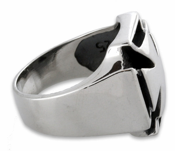 Double Line Cross Ring【Casual】（Silver） Amazon.com: Sterling Silver 925 Cross Ring Double Cross CZ