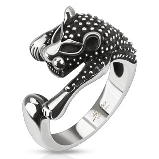 Stainless Steel Black Jaguar Ring Badass Jewelry