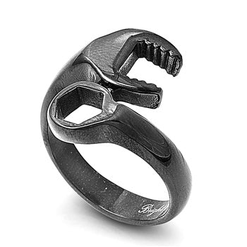 Stainless Steel Black Wrench Ring – Badass Jewelry