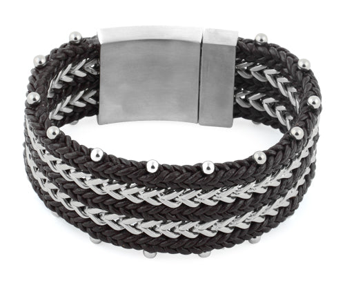 products/stainless-steel-double-chain-dark-brown-leather-bracelet-4.jpg