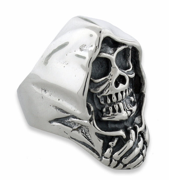 Sterling Silver Death Skull Ring Badass Jewelry