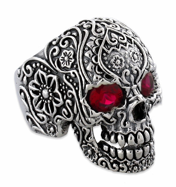 Skull Ring -Silver - Cherry Design
