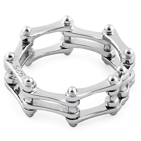 Sterling Silver Motorcycle Chain Ring – Badass Jewelry