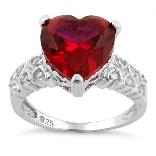 【メーカー直売】 Silver Sterling Ruby Jewelry Badass – Ring CZ Heart テープ・マスキングテープ