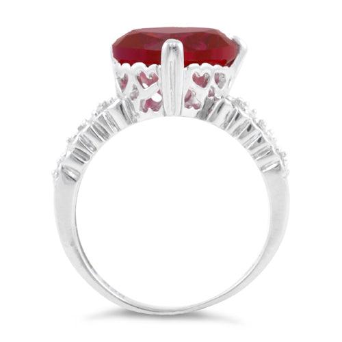 Sterling Silver Ruby Heart CZ Ring – Badass Jewelry